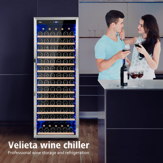 Velieta 24" Wine Cooler Refrigerator 179 Bottle Compressor Wine Fridge