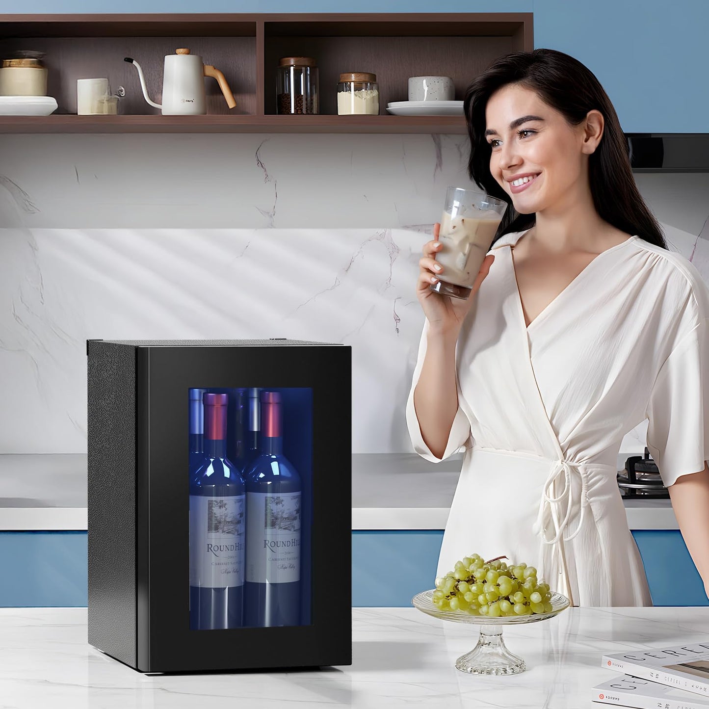 Antarctic Star 4 Bottle Wine Cooler Mini Fridge Black
