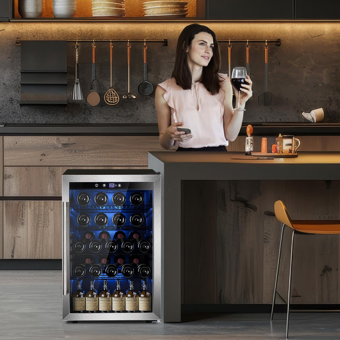 Electactic 37 Bottle Wine Cooler & 145 Can Beverage Fridge