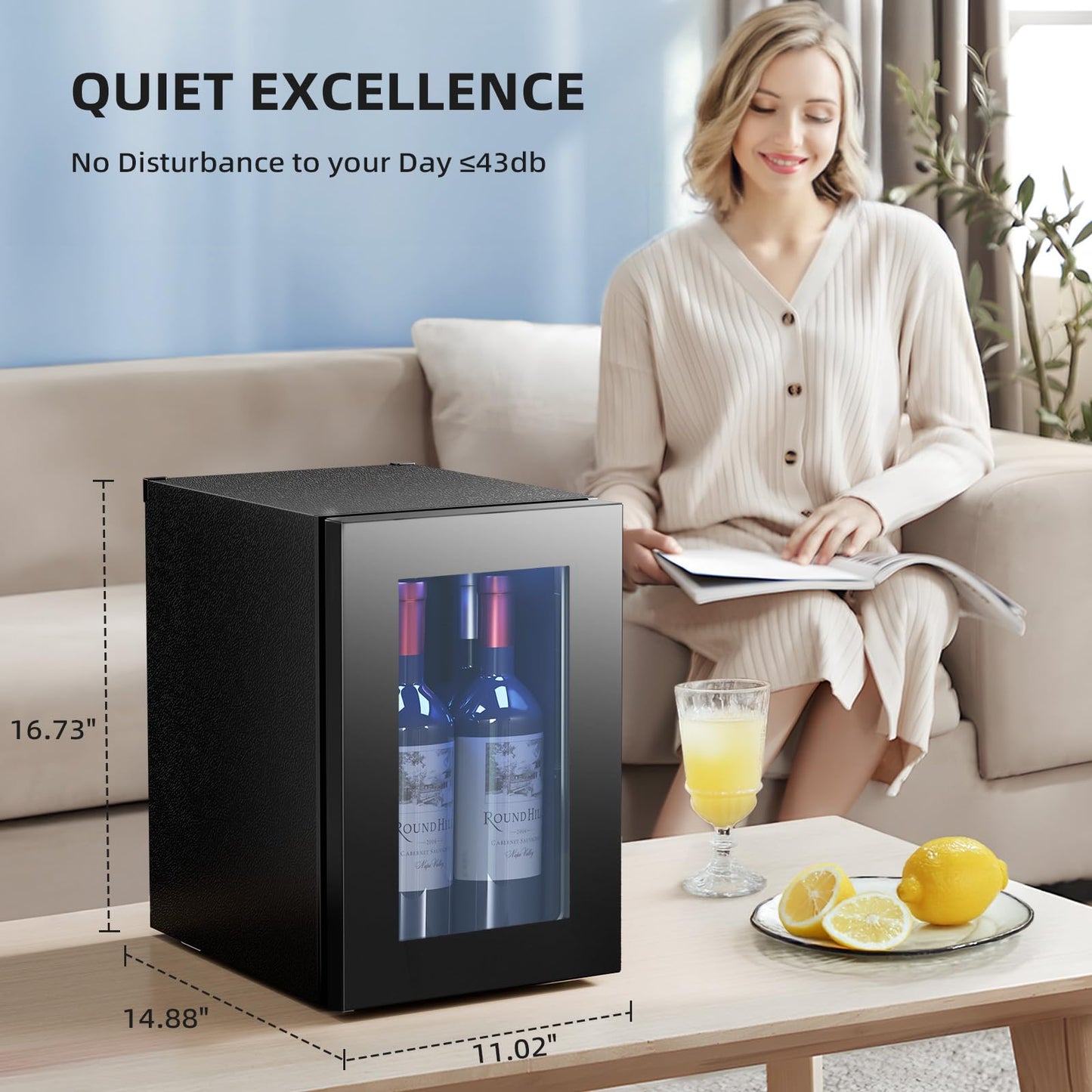 Antarctic Star 4 Bottle Wine Cooler Mini Fridge Black