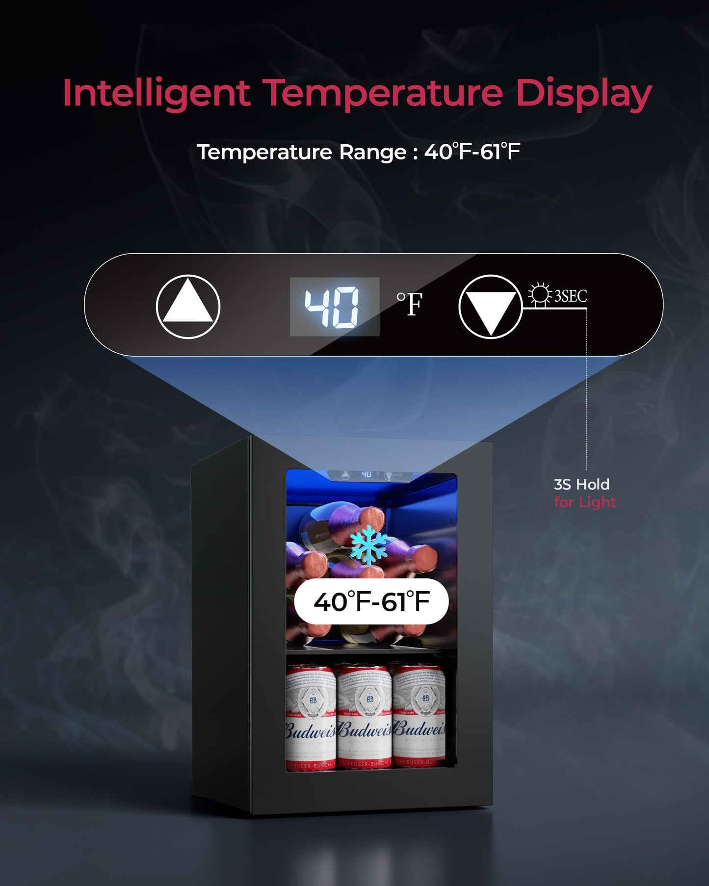 Icyglee Mini Beverage Refrigerator for Wine & Beer 6 Bottles 6 Cans